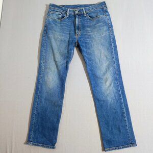 Levi's 514 jeans straight leg men's size W34/L30 medium washed denim blue colour
